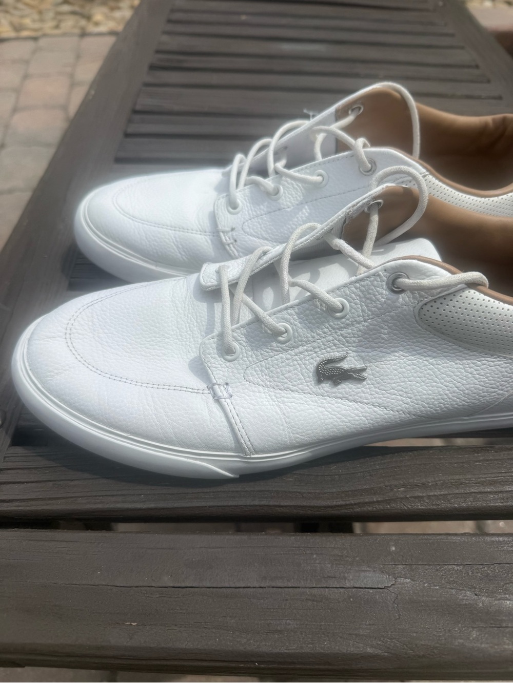 Lacoste White Leather Low-Top Sneakers
